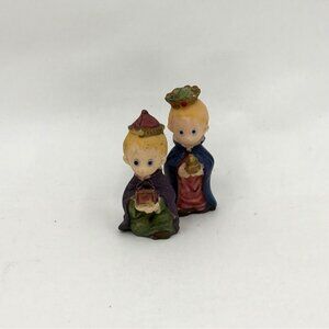 Vtg Kurt S. Adler Miniature Nativity Set Resin Figurines Christmas Holiday Decor